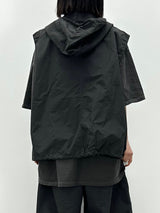 button hooded vest