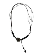vintage black ローズノットネックレス