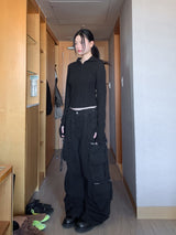  LINE HOOD HALF ZIP-UP