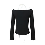 モヴァレイヤードアイレットスリムTシャツ
