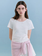 NUBASIC ラウンドネック Tシャツ ホワイト