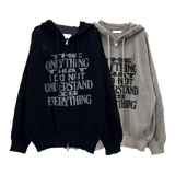 net typo knit zip-up