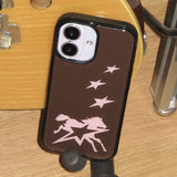 Horse Star Pink Brown Vintage Case