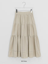 Kiron Velvet Lace Banding Long Skirt