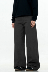 Cement Gray Straight Cargo Pants