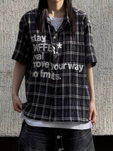 stay check cropped shirt