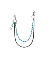 BBD ストーンボール2ラインパンツチェーン(Silver&Turquoise)