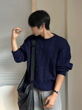 cable cosyharu semi-over knit