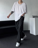 B747 オーバーサイズフィットUネック半袖Tシャツ（5色）