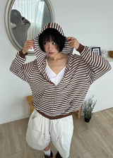 メッシュストライプジップアップ