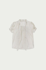 Dot button blouse_ivory