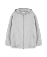 [Unisex] フーディーレオパードジャンパー Grey