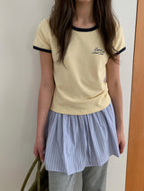 [ORIGINAL] コントゥア ショートスリーブ リンガー Tシャツ