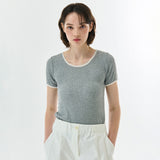 レースTシャツ　グレー