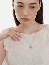 26SS★ [Premium Plating] Pennysense AB(W) Coin Necklace Amazonite
