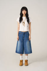 (W) Mid-Blue Bermuda Pants