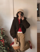 【BELLIDE MADE】ボアフリース＋コーデュロイリバーシブルジップアップパーカー