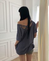 Lupyu Back Cross Short-Sleeve T-Shirt