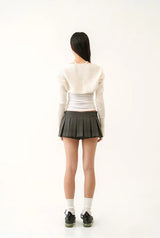 Jewel cross back tank top - white  