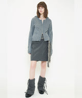 FUR BELT MIDI SKIRT