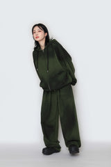 Spray washed hood zip-up
