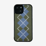 CLASSIC ARGYLE GLASS BUMPER CASE_KHAKI