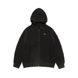 25SS ソリードニットパーカー ジップアップ ブラック