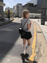 ナーディ チェックタイ シャーリング スリム ショートスリーブ Tシャツ