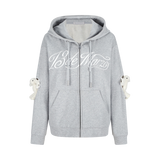 13DE MARZO Doozoo Hollow Heart Zip Hoodie