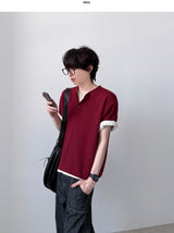Jetty Henley Neck Half Knit
