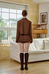 WHITNEY CROP JACKET / BROWN