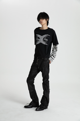 SEXXDEVIL LOGO Striped Layered TEE