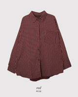 #CT ストライプオーバーフィット長袖シャツ (3color)