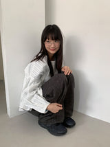 Kentit Stripe Shirring Button Blouse