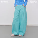 Riverstone Plus Back Accordion Pleat Dopamine Loose Casual Pants Women Autumn Straight Wide Leg Trousers
