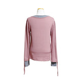 (3color)シャーリング レイヤード ロングスリーブ Tシャツ