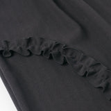 Herringbone Frill Short - Charcoal
