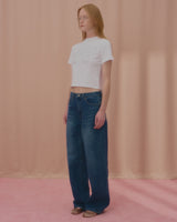 テキストバタフライクロップTシャツ-WHITE