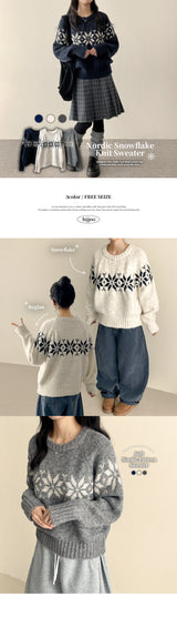 Eve High Quality Nordic Snowflake Round Knit