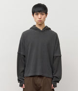 Gell Pigment Waffled Hooded Top