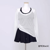 Yeori 3-Piece Set: T-shirt + Sleeveless Bra Top + Elastic Skirt Shorts