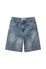 エイジスプラッターカーペンターデニムショーツ(Washed Blue)