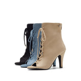 Basic Suede Open Toe Heel(Black)