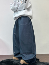 MINK🐻🧸RIVET STRING LONG WIDE PANTS 💙🖤2COLOR