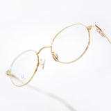 Knouun Round titanium glasses CODE. 103. D Sizzy Gold 