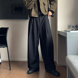 LMN ecto pintuck D-ring long wide slacks (2 colors)