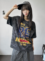 レニウム ミリタリー カモ レター パッチ ショートスリーブ Tシャツ 2カラー