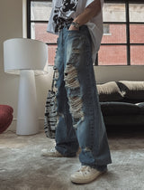 Funky Damage Wide Denim Pants