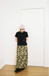 Twister Star Sweat Long Skirt - Indigo Camo