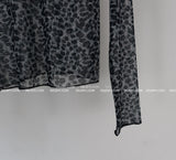 leopard leopard see-through T-shirt